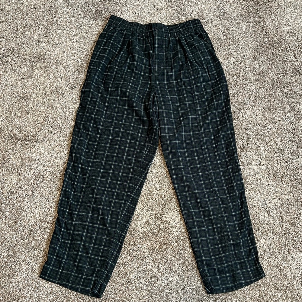 Madewell Dark Green Blue Plaid Corduroy Pull-On Tapered Pants Carpenter Loop S - Picture 15 of 15